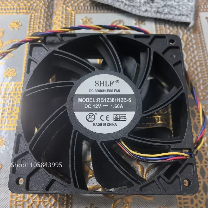 for SHLF RB1238H12B-6 Violent Fan DC 12V High Speed Cooling Blower for Industrial Equipment Server Cabinet Heat Dissipation