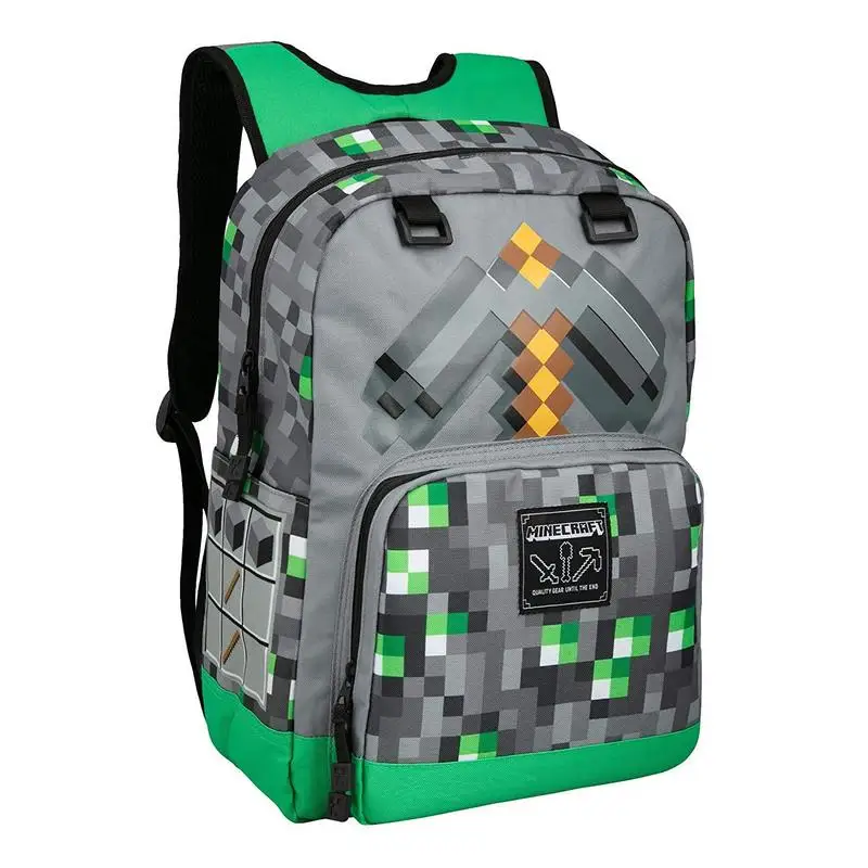 Mc Game My World Backpack Students School Backpack Coolies Afraid Of Dragons Cartoon Mosaic Anime Backpack School Bags