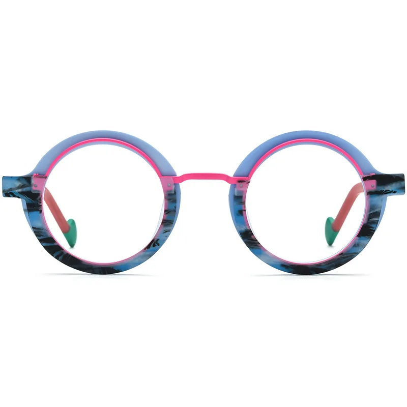 

New Optical Lenses With Recipe Acetate Men's Sunglasses Woman Personality Color Spelling Circular Woman's Eyeglasses Women Lens