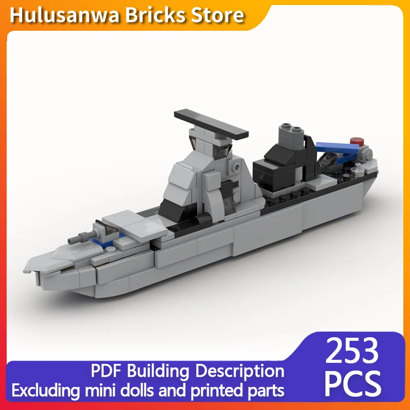 

Military Destroyer Model MOC Building Bricks War Equipment Modular Technology Gifts Holiday Assemble Children Toys Suit