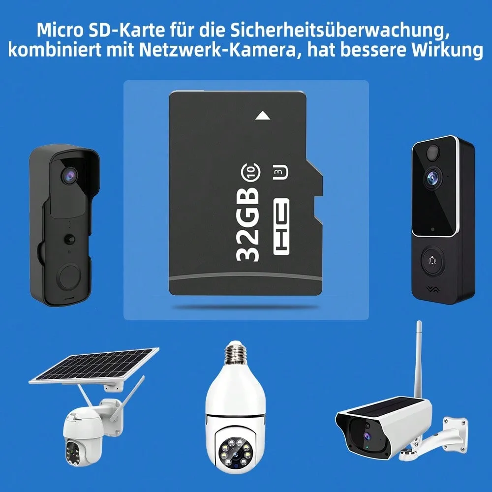 32GB Micro SD Card Class 10 U3 100MB/S High Endurance Memory Card For Security Solar Camera Dash Cam Doorbell Camera Action Camera Home Surveillance Storage