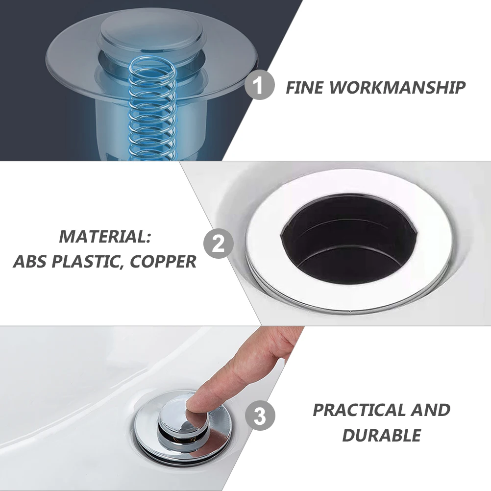 

Spring Core Sink Water Stopper Bounce Plastic Tub Drain Plug Bathroom Kitchen Garbage Disposal Parts Effective Abs