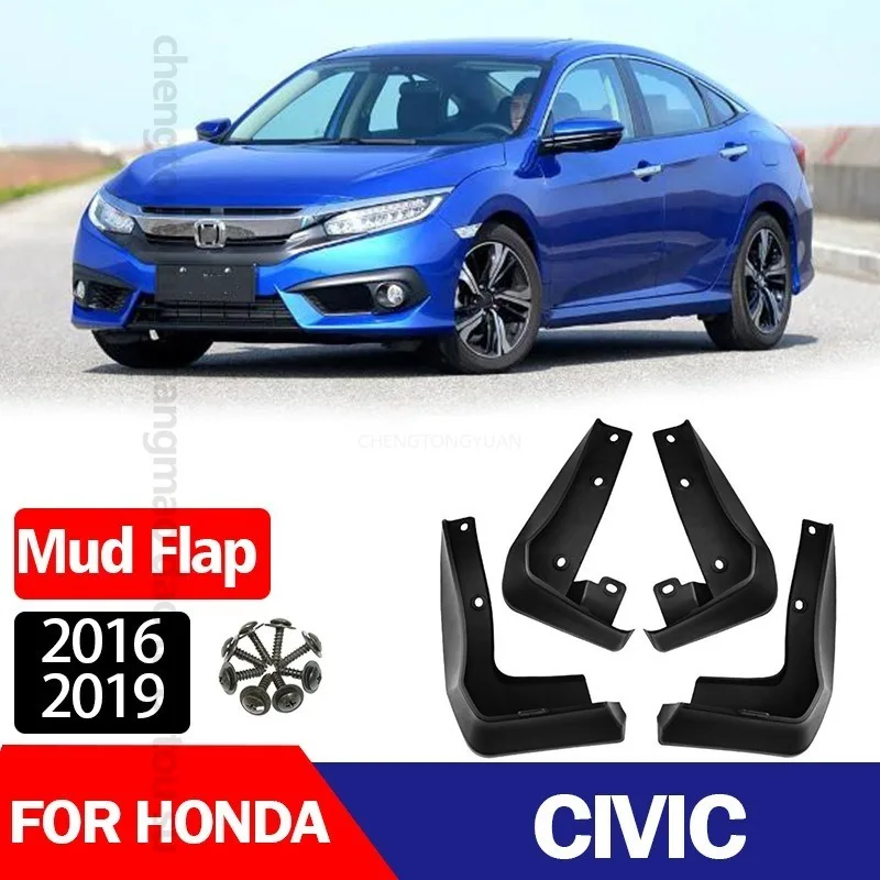 

DPB Mudflaps Mudguards For Honda Civic 2016-2019 Tire Fenders Blocking Sediment Front Rear Wheels ABS Black Car Accessories 4pcs