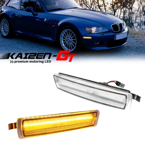 Luces indicadoras laterales para parachoques delantero de coche, LED ámbar/blanco, para BMW Z3 M Coupe 1996-2002, señal de giro/conducción/luz de estacionamiento