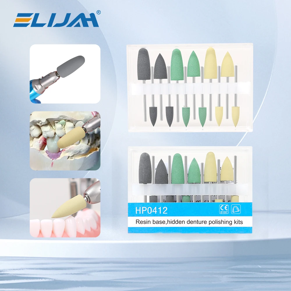 

HP0412 12pcs/Kit Dental Resin Base Hidden Denture Polishing Kits for Low Speed Contra Angle Handpiece Denspay Dentistry Tools