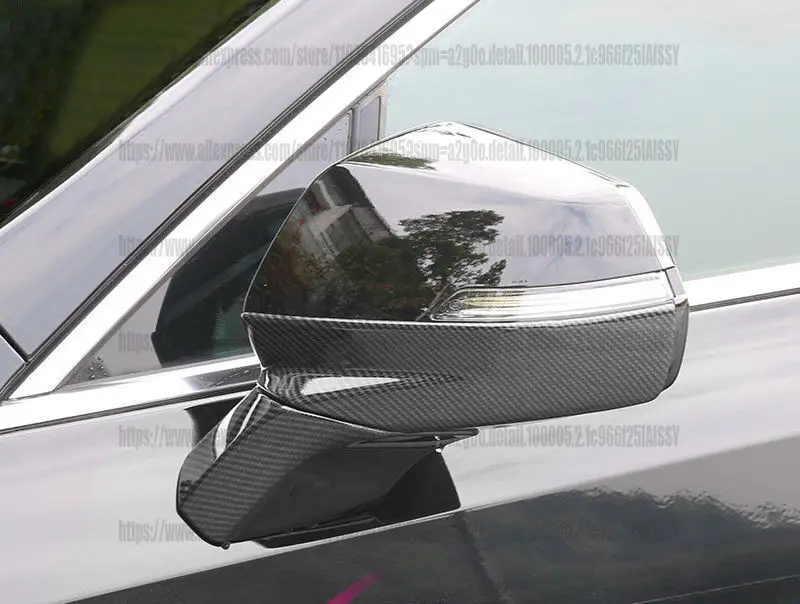 For Cadillac XT4 2018 - 2023 Carbon Fiber Look Side Door Mirror Cover Trim 4pcs