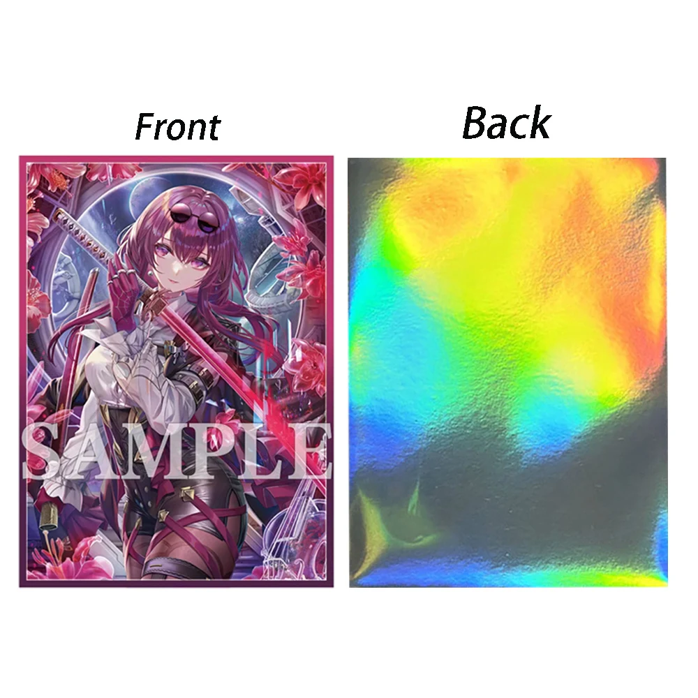 60PCS 67x92mm Holographic Anime Card Sleeves Cartoon Character Printing Deck Protector for MTG/PTCG Game Cards