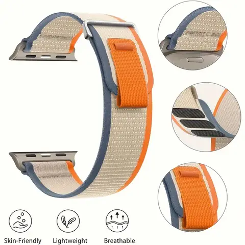 Correa de nailon para Apple Watch Ultra 2, pulsera de 49mm, 45mm, 44mm, 42mm, 46mm y 41mm, iWatch Series 10, 9, 8, 7, 6, 5 SE