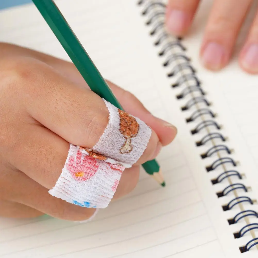 ضمادة حماية للعناية بالإصبع للطلاب الذين يكتبون مكافحة ارتداء النسيج ذاتية اللصق تضميد الجروح شريط مطاطي رياضي