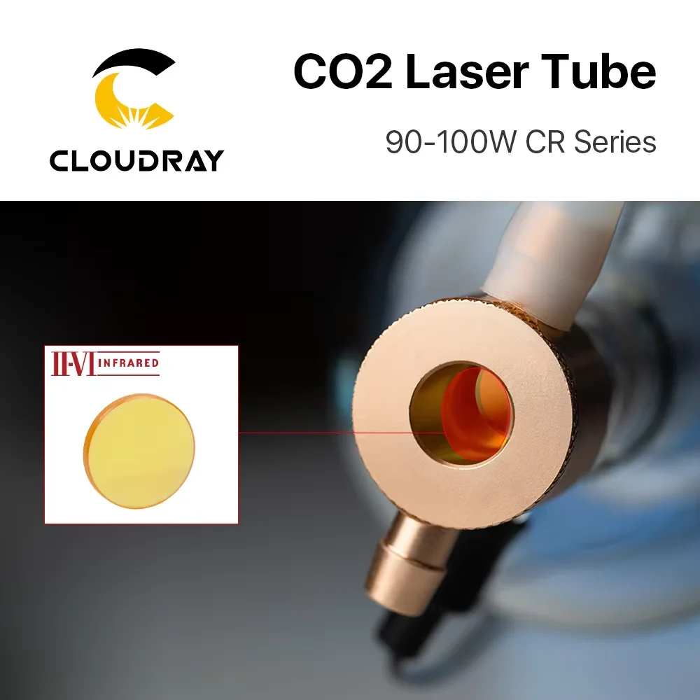 Lampa laserowa CO2 Cloudray 90W CR90, długość 1250mm, średnica 55mm/80mm, ulepszona metalowa głowica, szklana rura do lasera CO2. — zdjęcie 4