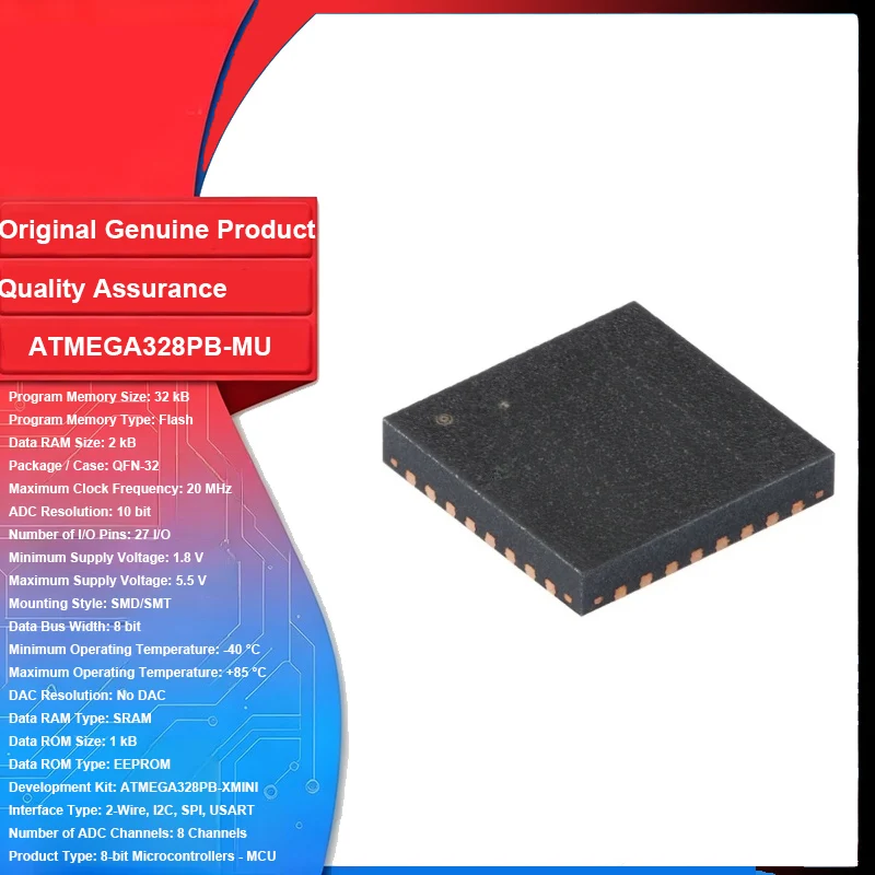 ATMEGA328PB-MU Original New 8-bit Microcontrollers - MCU 32 Bit 20 MHz Integrated Circuit IC Chip for Electronic PCB Board DIY