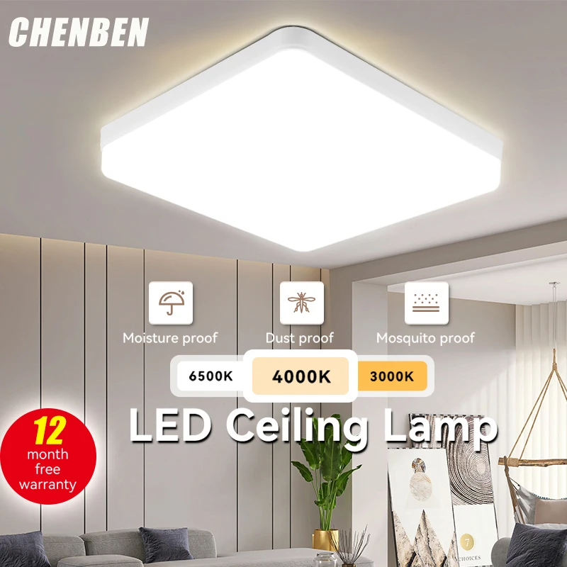 LED Ceiling Lamp Kitchen Panel Modern Ceiling Lamps Lustre Room Hanging Chandelier Home Decorative Square Ceiling Light Fixture