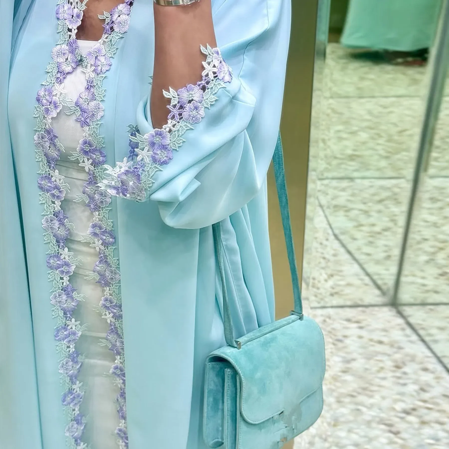 Ramadán Eid Dubai Abaya abierta mujeres musulmanas Vestido bordado Kimono Cardigan Mujer Musulmane Vestido Jalabiya Kebaya caftán Abayas