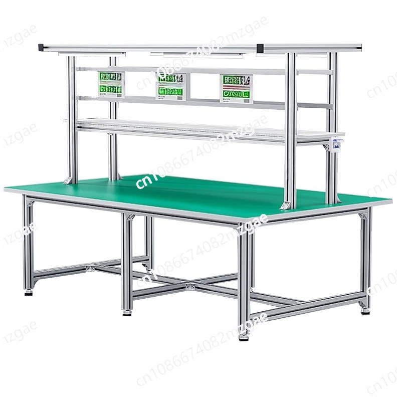 

Workshop aluminum profile anti-static workbench aluminum alloy workbench with lamp packing table maintenance work table fitter