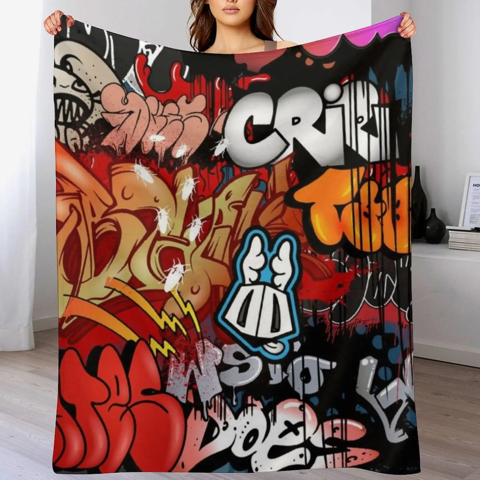 

Graffiti Art Illustration Throw Blanket warm winter Bed Blankets