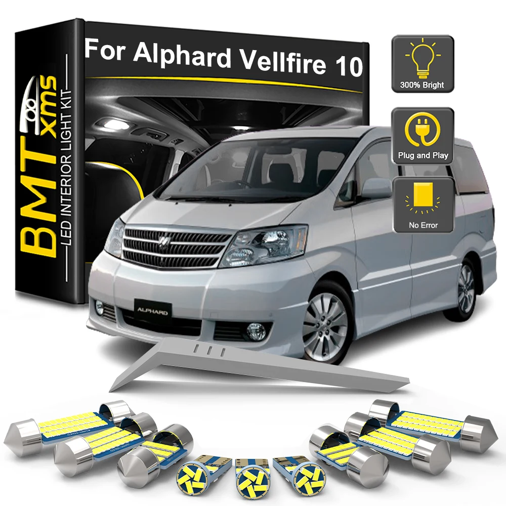 BMTxms 13Pcs Canbus LED Interior Light Bulb Kit For Toyota Alphard Vellfire 10 Series 2003 2004 2005 2006 2007 Car Reading Lamp