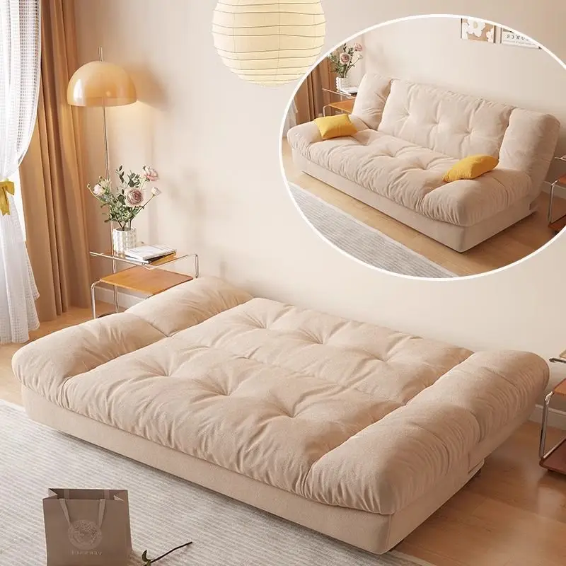 

Cloud dual-purpose foldable sofa multi-functional living room small apartment sofa bed integrated dual-purpose cream wind
