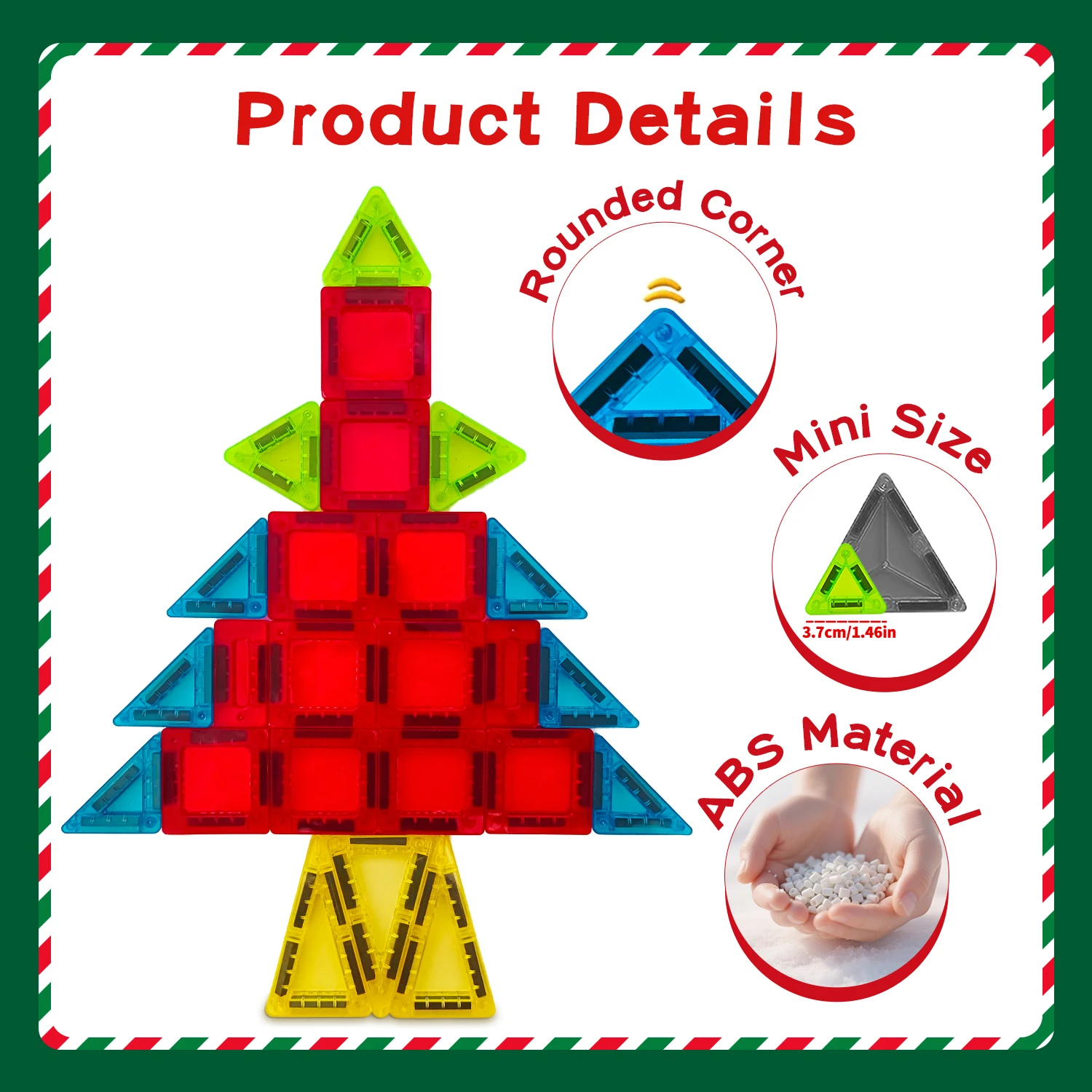26/56 قطعة لعبة مكعبات بناء مغناطيسية صغيرة، لعبة بناء تخزين محمولة، عيد الشكر، هدية عيد الميلاد، لصالح الحفلات