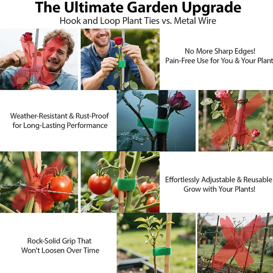 Reusable Plant Ties, Suitable for Climbing Plants, Planning Straps, Plant Tape Gardening, Plant Support, Garden Cable Ties