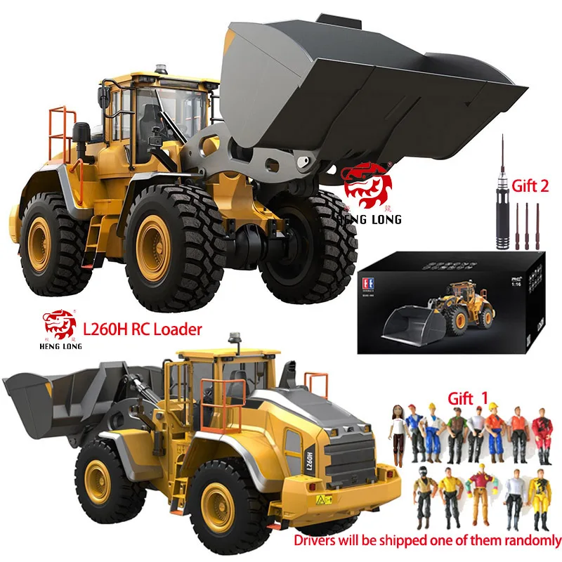 L260H RC Loader 1/16 Double E E592 Electric Loader Remote Control Cars Sound Rotaion Light Toy Boy Construction Trucks TH23665