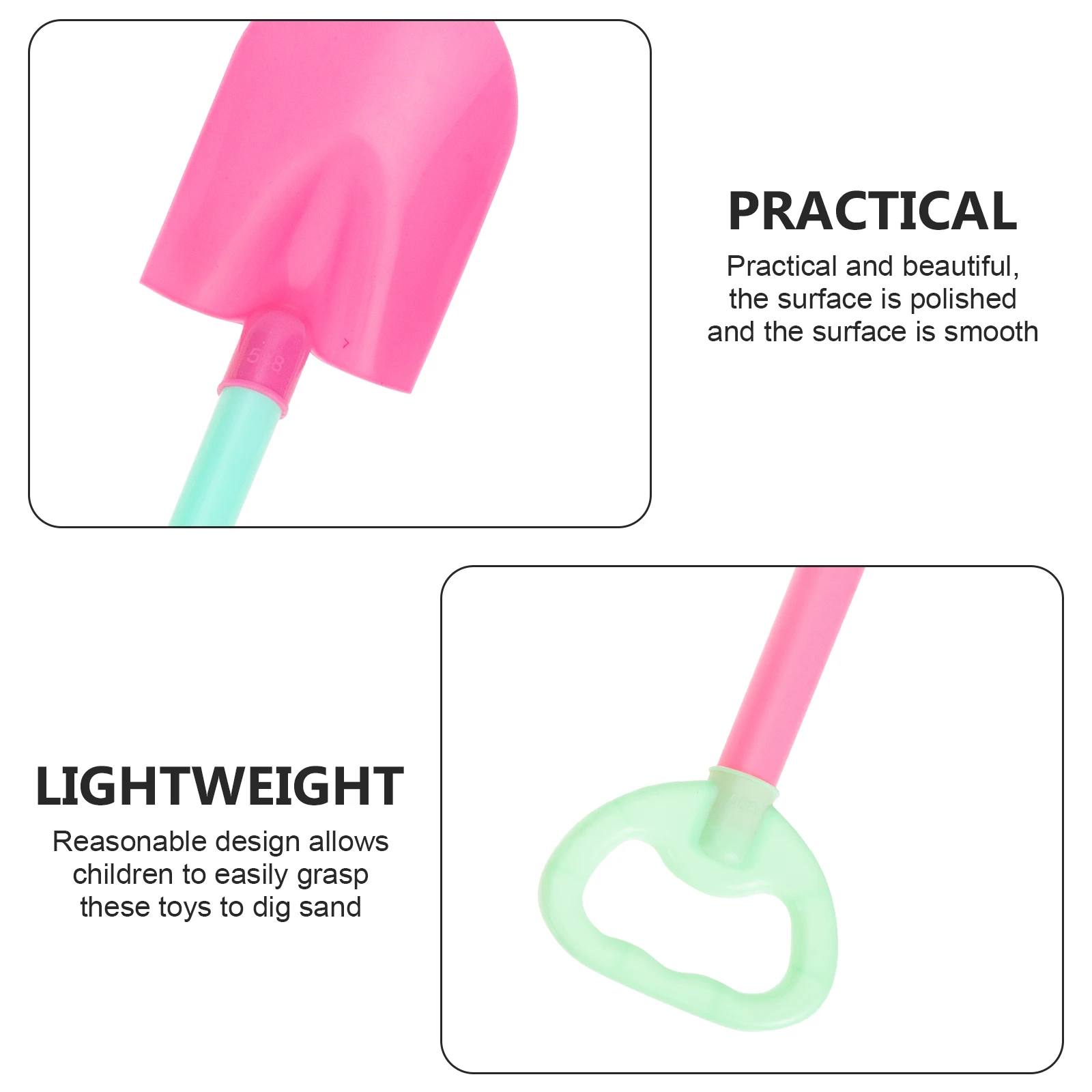 مجموعة شاطئ مجرفة للأطفال مكونة من 8 قطع بألوان زاهية وخفيفة الوزن وآمنة ومقاومة للاهتراء وحفر رمل وإكسسوارات خارجية مجرفة للشاطئ
