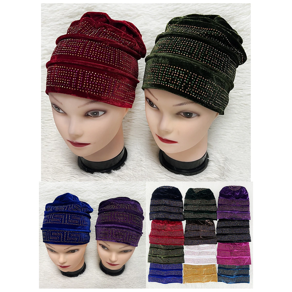 Headwear Applique de Tecido Sólido para Mulheres Muçulmanas, Chapéu De Cabelo De Feijão para Senhora, Camada Espacial Lenço De Cabeça, Preço