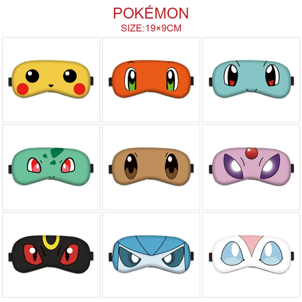 

Pokemon Anime Peripheral Kawaii Pikachu Squirtle Bulbasaur Eye Mask Breathable Sleeping Anime Figure Eye Mask Charm Gift