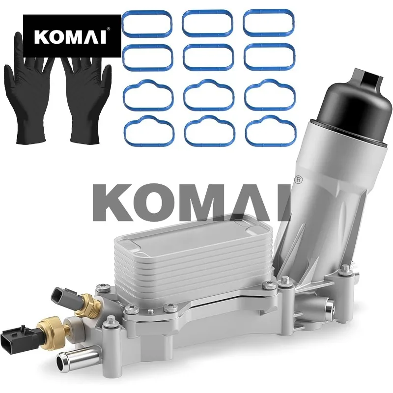 

KOMAI 926-876 926-959 Upgraded Aluminum Engine Oil Filter Housing with Oil Cooler For 2011-2016 Chrysler 200 300 Dodge Charger