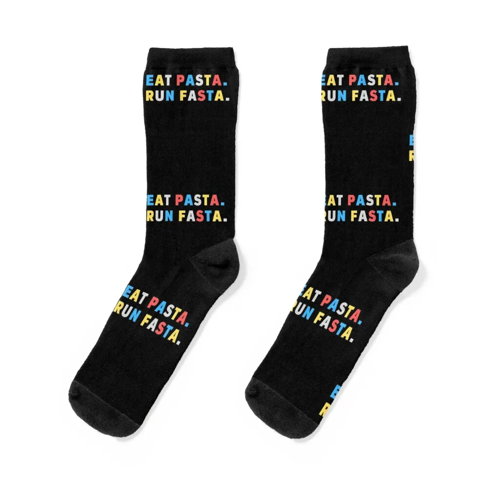 Funny Running Eat Pasta Run Fasta Socks cute Stockings man sports stockings japanese fashion Male Socks Women's