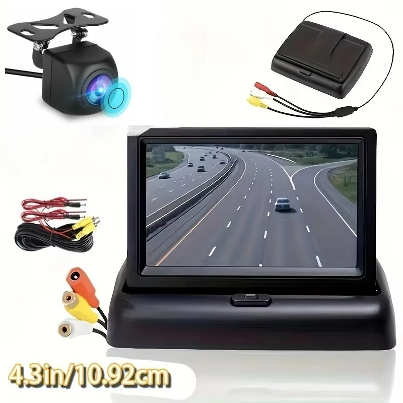 Rear View Backup Camera with Folding Monitor,Pickup Truck, SUV Backup Video Parking System Helps you to accurately control