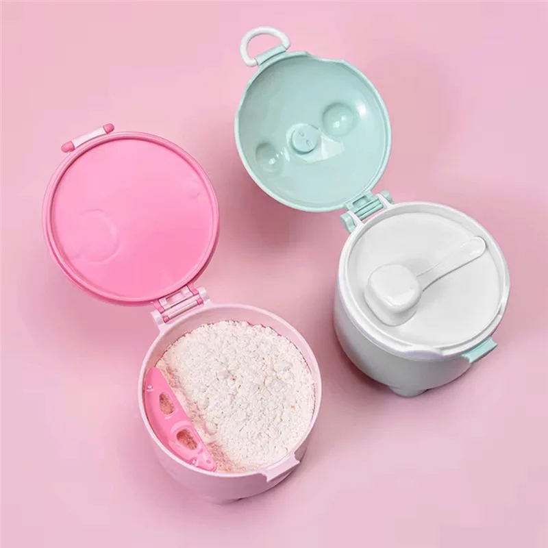 

B05B-Multi-Functional Baby Milk Powder Dispenser, Portable Storage Container With Sealed Grids For Rice, Flour, And Snacks