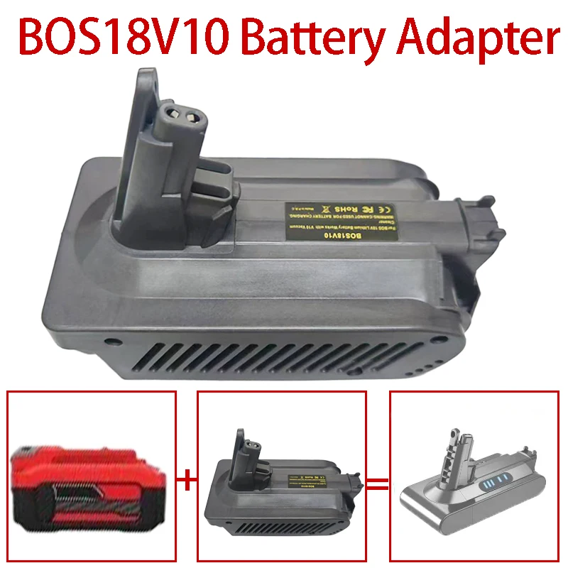

BOS18V10 Battery Adapter for Bosch 18V Lithium Battery Convert To for Dyson V10 Battery, for V10 Series Cordless Vacuum Cleaners