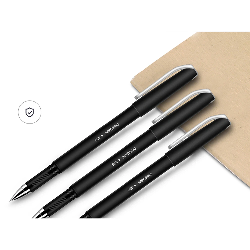 

6 Pcs Carbon Pens 0 5mm Black Ink Gel Pens Smooth Writing Office Supplies Luxury Gift for Men Business Use
