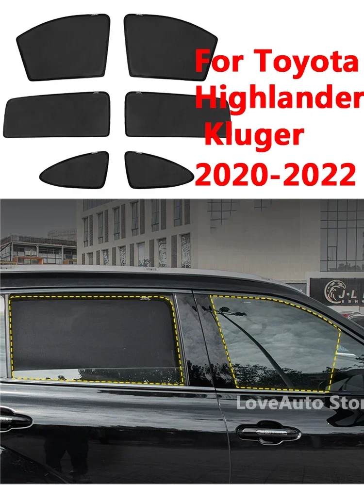 

For Toyota Highlander Kluger XU70 2020 2021 2022 Car Sunshade Magnet Sun Protection Back Window Sun Shade Visor Protector Cover