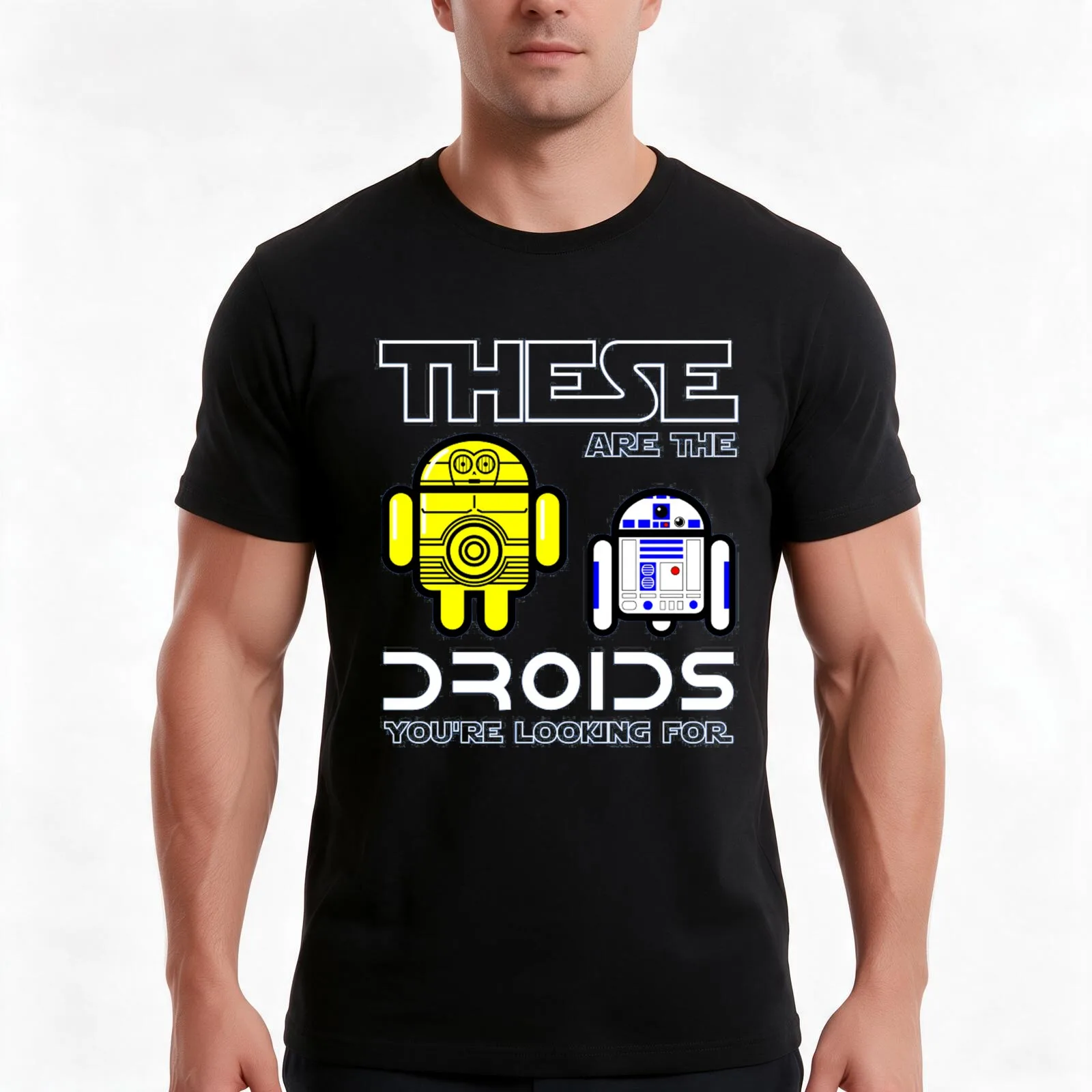 Droids T-Shirt Summer Casual Cotton Tee Oversized Streetwear Tops Vintage Graphic Print Loose Fit Short Sleeve 100% Cotton
