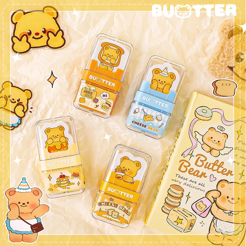 Aesthetic stationery supplies Kawaii Stationery items Office back to school acsesories rubber bear funny erasers cute things