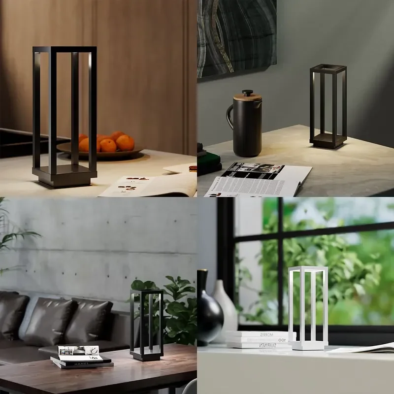 

LED Table Lamp 3-Color Dimming Wireless Rechargeable Desk Lamp Night Bedside Light Decoration for Bar Coffee Hotel Restaurant