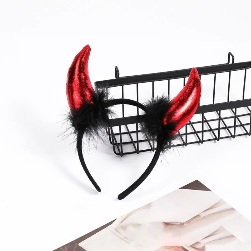 Costume alla moda Corna da diavolo Decorazioni per capelli Accessori per capelli Fascia per capelli di Halloween Festa di Natale Goth Glitter Fascia per capelli da uomo