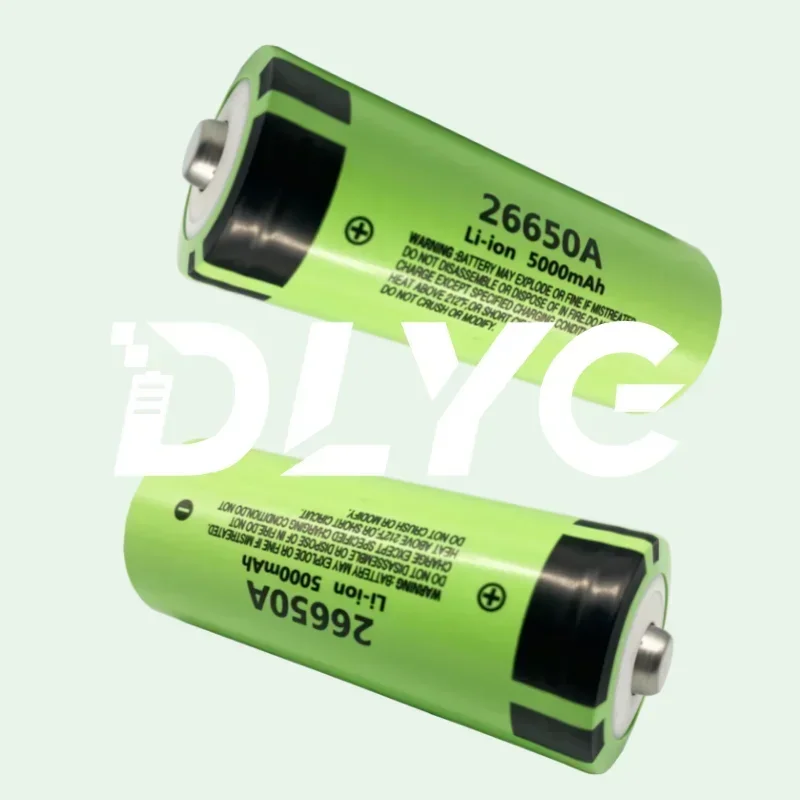 2022 NEW 100% Original 26650A 3.7V 5000mAh High Capacity 26650 Li-ion Pointed Rechargeable Batteries Suitable for flashlight