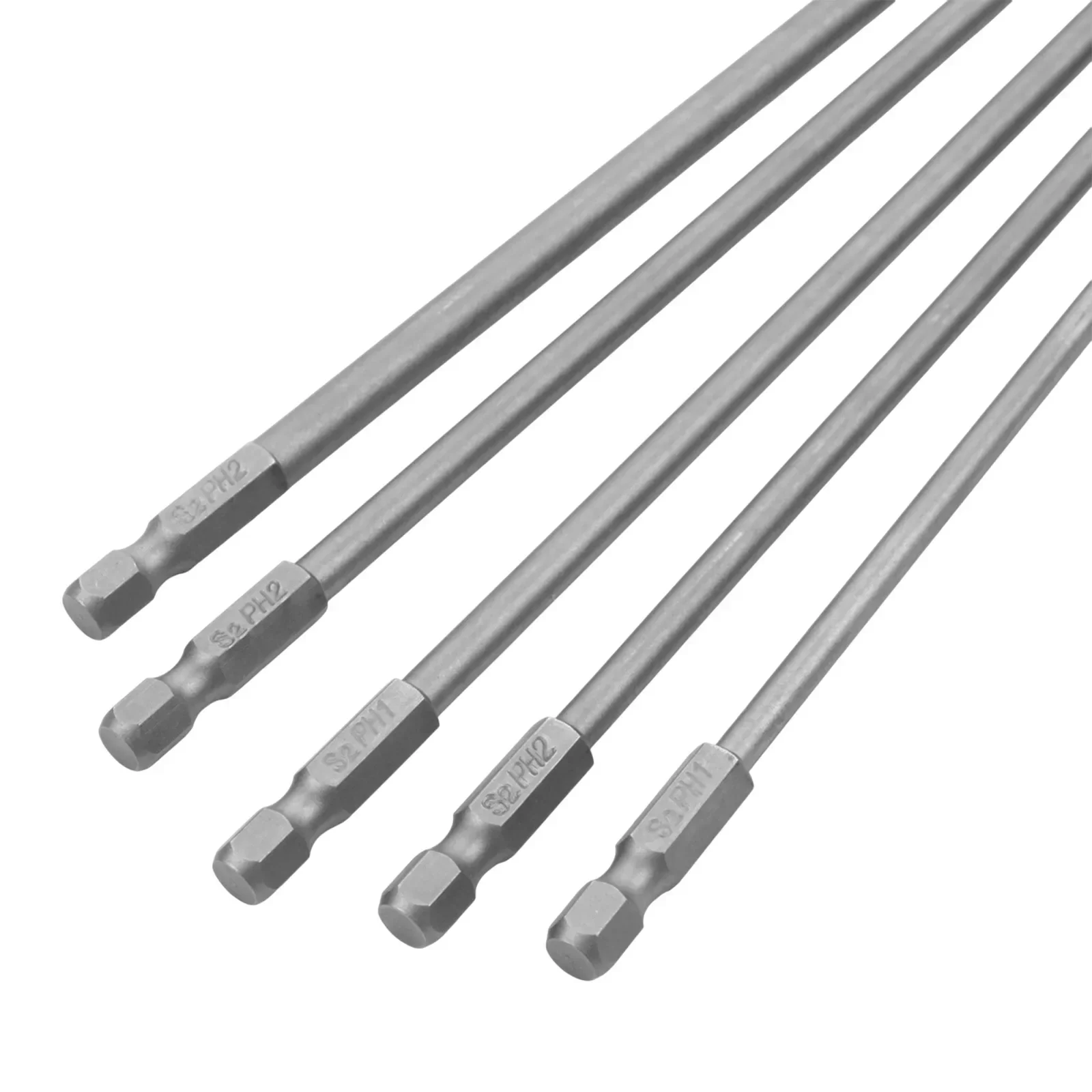 5Pcs 300mm Magnetic Long Screwdriver Bit PH1 PH2 Cross Screwdriver Bit Manual Tools Such As General Wind Group