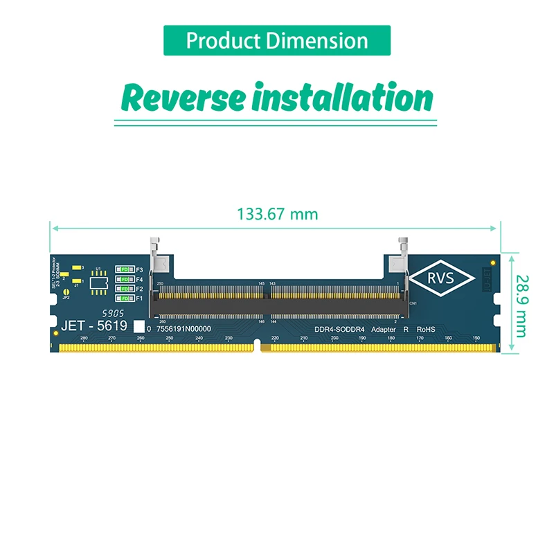 Laptop SO DDR4 RAM to Desktop DDR4 Adapter Card Memory Tester SO DIMM 4 to DDR4 Converter Supports 5600 Mhz Frequency SO DDR4