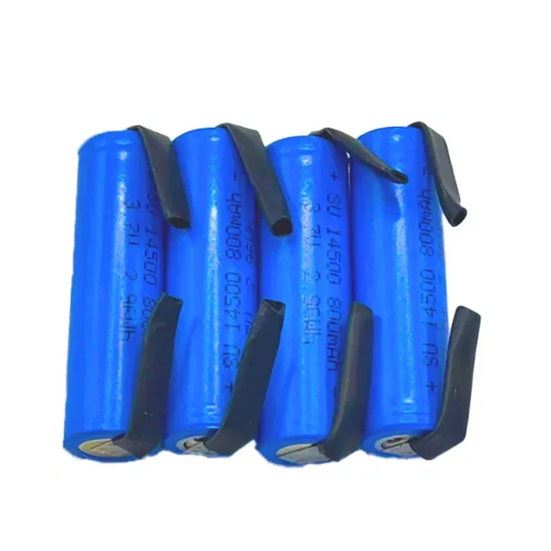 14500 Battery 3 7v Lithium 800mAh Li-ion Battery Welded Joint Rechargeable Lithium Batteries for Led Flashlight Headlight
