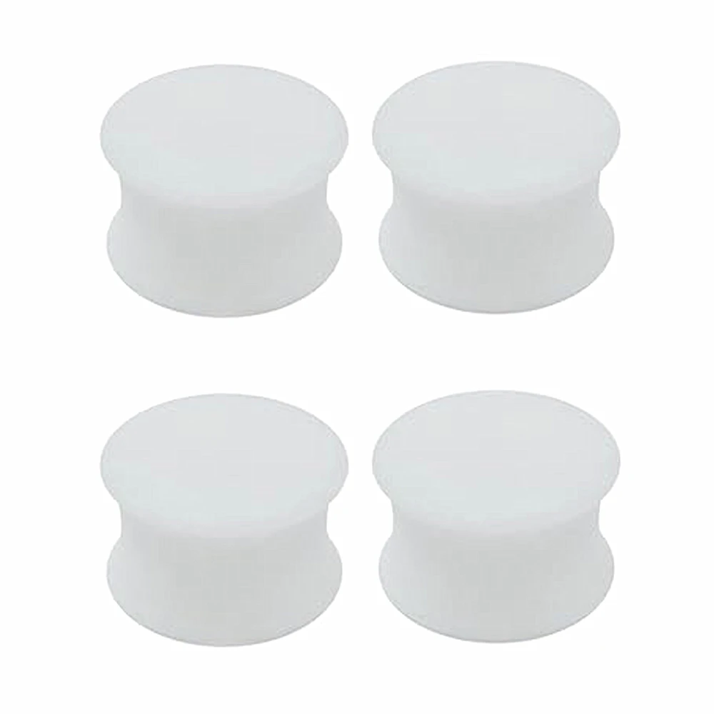 4 قطعة أبيض أسود سيليكون الأذن مقياس التوصيل اللحم نفق الصلبة اسطوانة مزدوجة متوهج 6 جرام (4 مللي متر) إلى 1 "(25 مللي متر) المتوسع