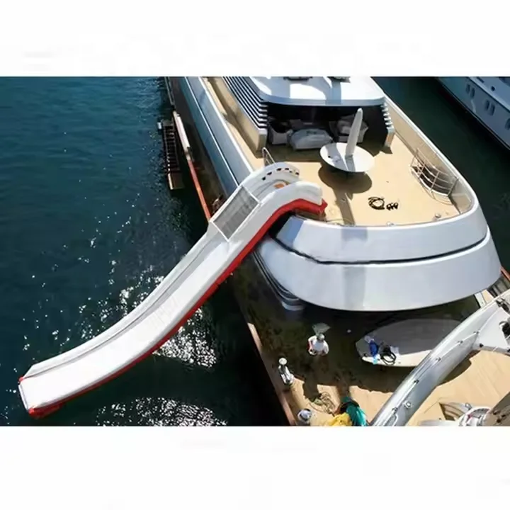 Commercial Water Play Equipment Inflatable Water Yacht Slide Inflatable Dock Slide For Boat