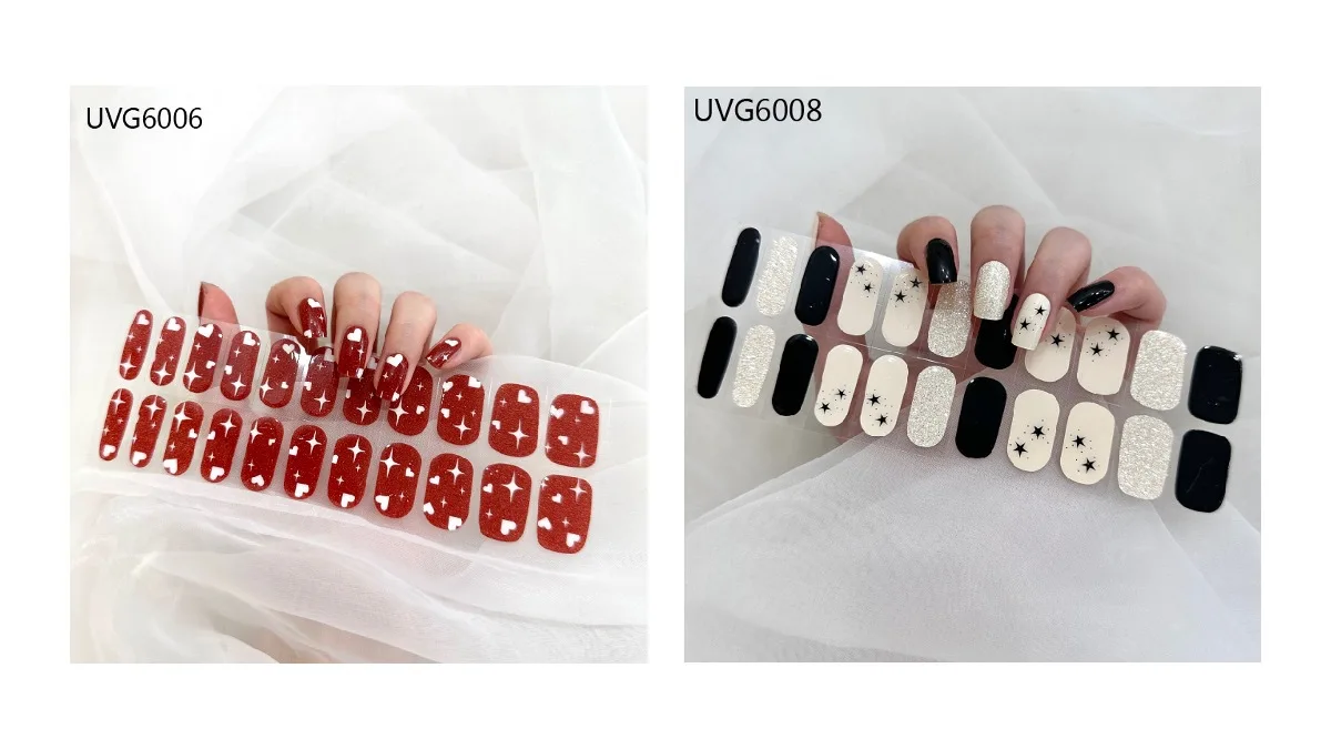 22Tips Nude Halb-ausgehärtete Gel Nagel Patch Slider Kleber Wasserdichte lange anhaltende Aurora Full Cover Gel Nagel Aufkleber UV Lampe Benötigt – Detail 11