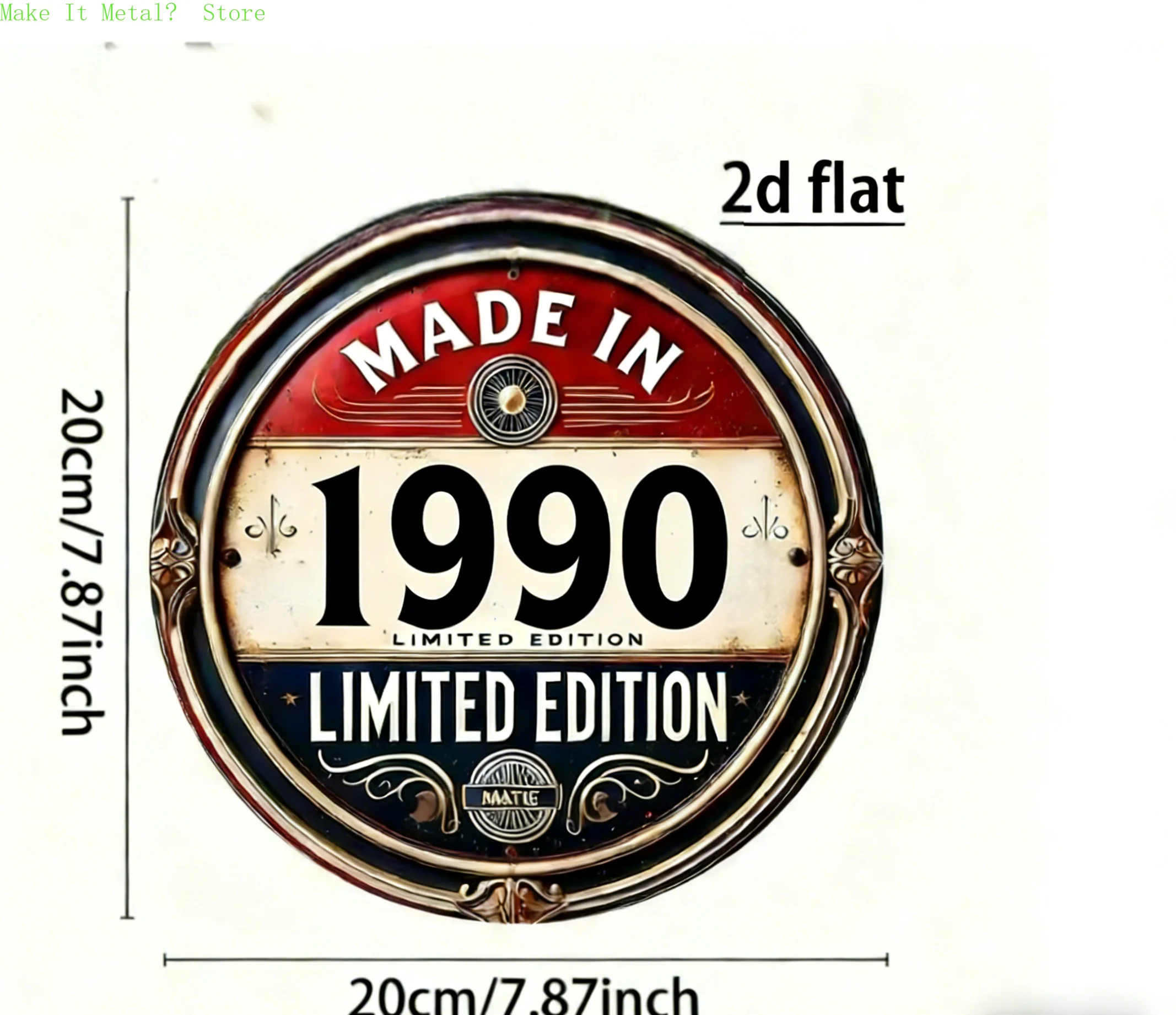 Vintage Made In 1986 Limited Edition Round Metal Sign, Retro 38th Birthday Commemorative Aluminum Wall Art, Rustic Home Decor, U