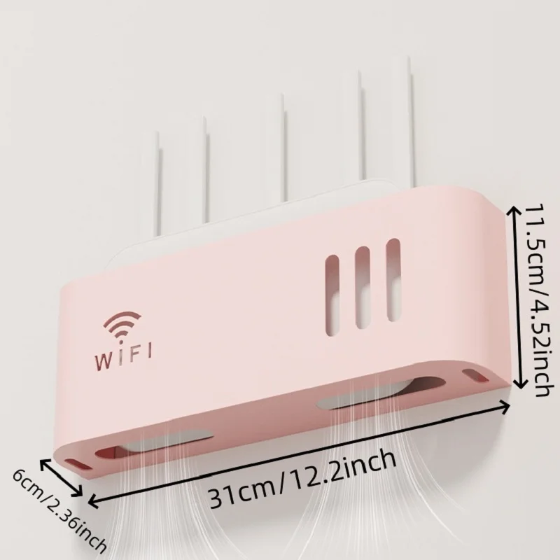 صندوق تخزين جهاز التوجيه المنزلي المعلق على الحائط، WIFI لاسلكي، رف تخزين مثبت على الحائط للتلفزيون، لغرفة المعيشة وغرفة النوم