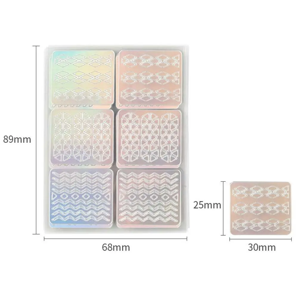 Tool Holographic Nail Template Mixed Nail Templates Nail Stamping Plates Nail Art Hollow Stickers Transfer Laser Stencil