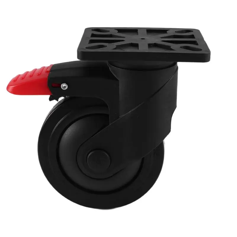 AS60-5 Inch Mute Swivel Caster With Brake Bracket Wheel For Workbench Machine Electric Equipment Shelf Trash Bin