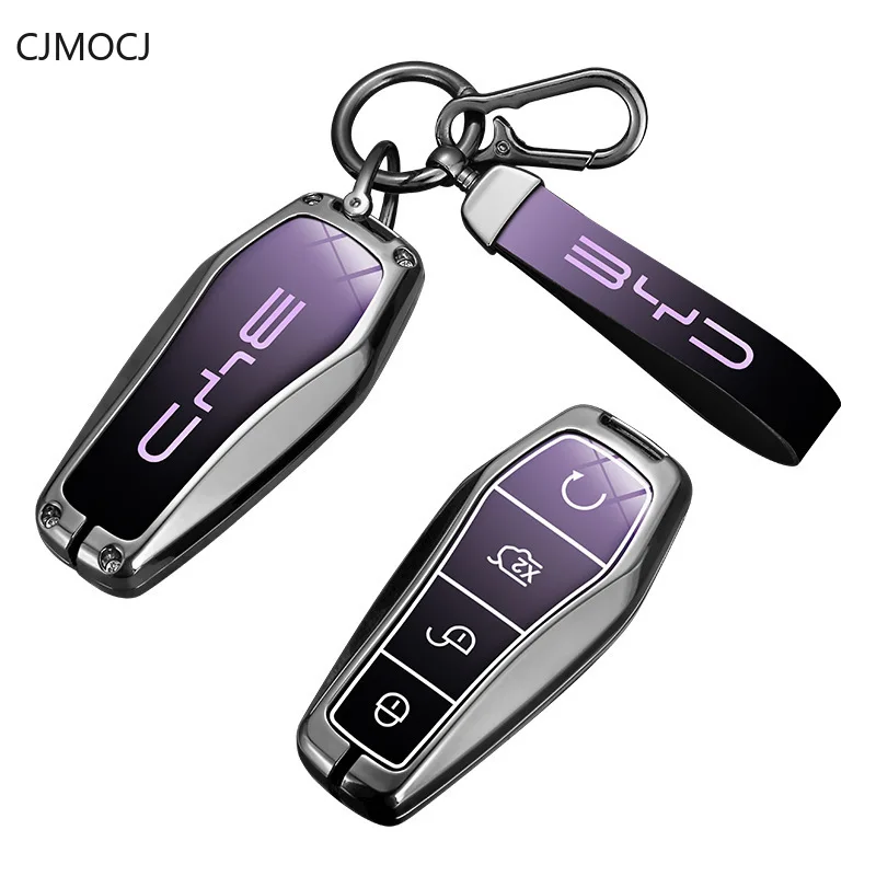 

Чехол для ключей премиум-класса из цинкового сплава для BYD Qin/Song Plus/Tang DM/Dolphin-защитный чехол для ключей, брелок для ключей